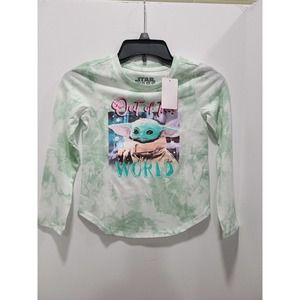 NEW Star Wars Mandalorian long sleeve T shirt Girl's size small Baby Yoda